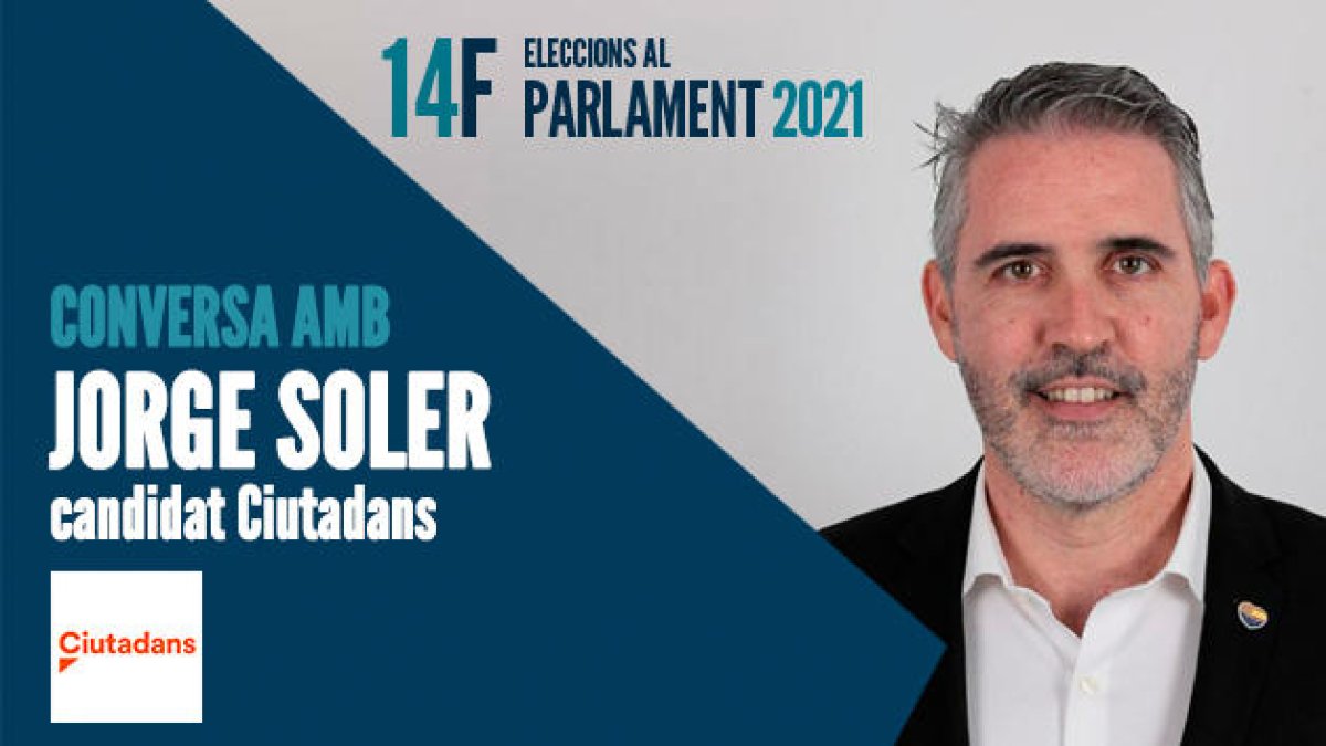 El cap de llista per Lleida de Ciutadans, Jorge Soler, conversa amb Núria Sirvent.