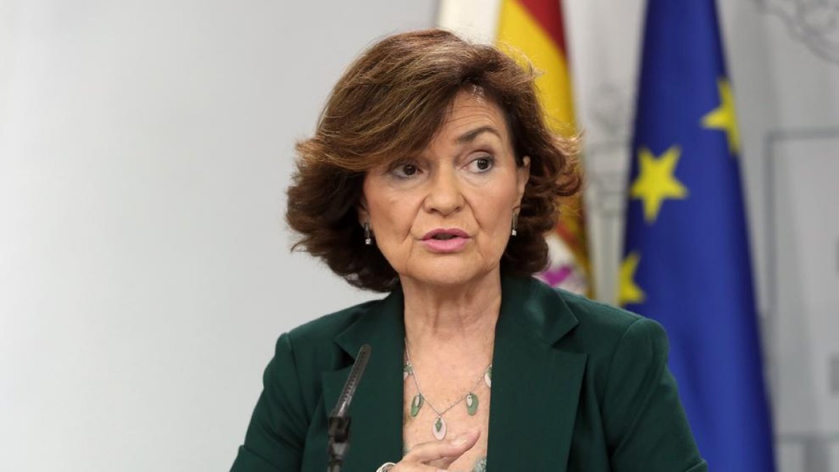 La vicepresidenta del Govern espanyol en funcions, Carmen Calvo.