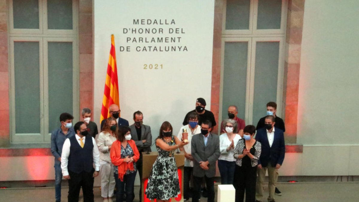 Acte d’entrega de la medalla d’honor del Parlament, ahir.