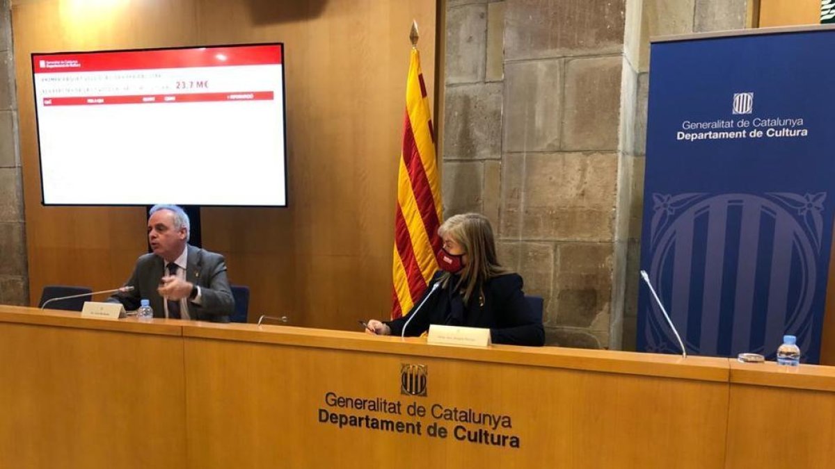 Pla general de la Consellera Àngels Ponsa i el Secretari General del Departament de Cultura, Lluís Baulenas