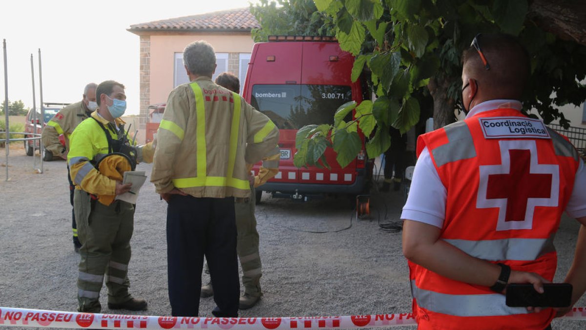 El Centre de Comandament de l'incendi de la Pobla de Massaluca.