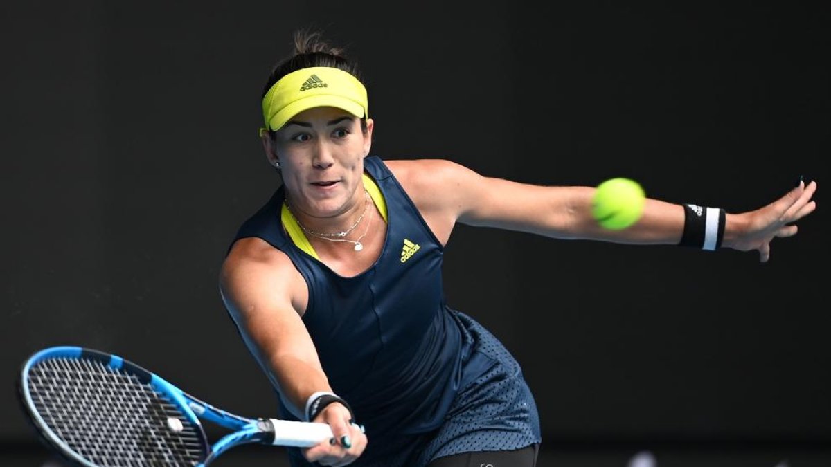 Garbiñe Muguruza, en el seu partit contra la japonesa Naomi Osaka.