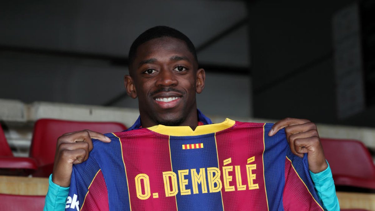 Ousmane Dembélé cumplió el sábado 100 partidos como azulgrana.