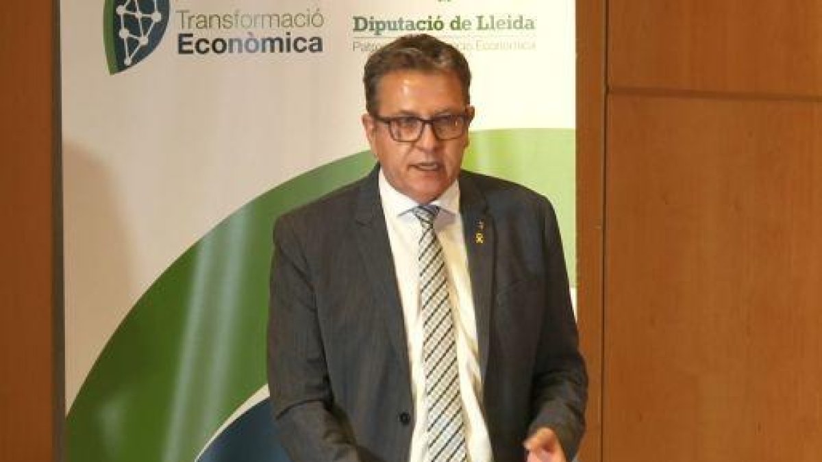 El president de la Diputació de Lleida, Joan Talarn, en un moment de la jornada.