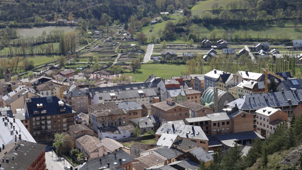 Imagen de una vista de la capital de la Alta Ribagorça.