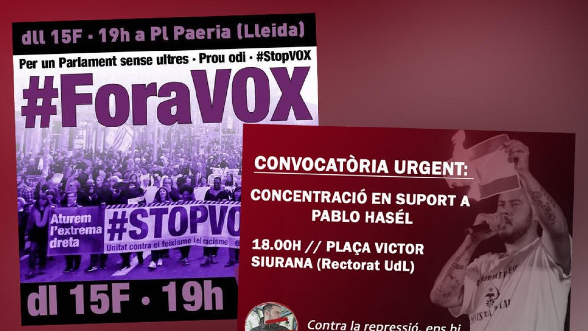 Manifestación en Lleida en contra de Vox