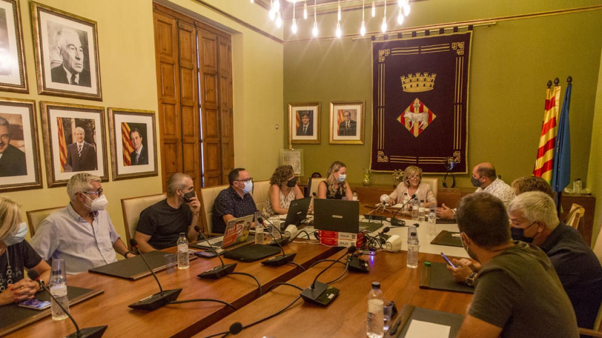 Núria Palau, ayer durante el pleno de investidura, con participación presencial y telemática.