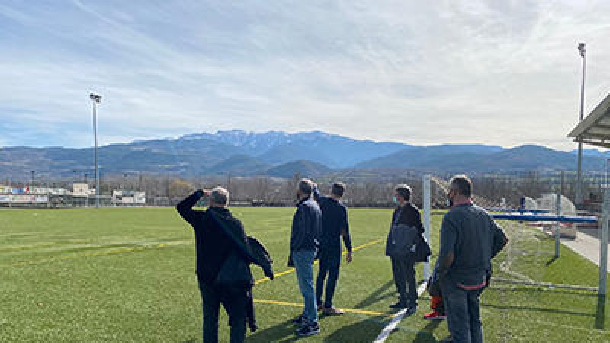 Els dirigents, durant la visita que van fer dimarts passat.