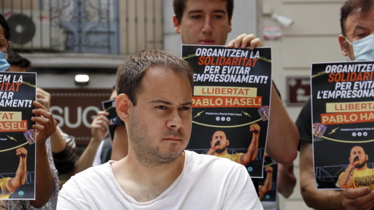 El rapero leridano Pablo Hasél en junio del año pasado. 