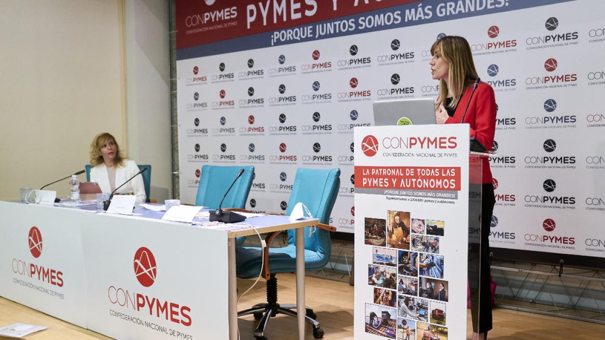 Begoña Gómez en la presentación de la nueva patronal.