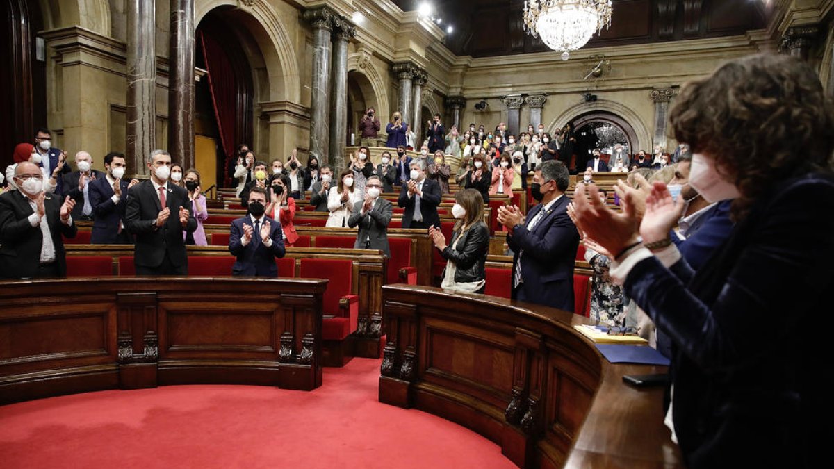 Pere Aragonès tras ser elegido presidente el pasado viernes en el Parlament de Catalunya.