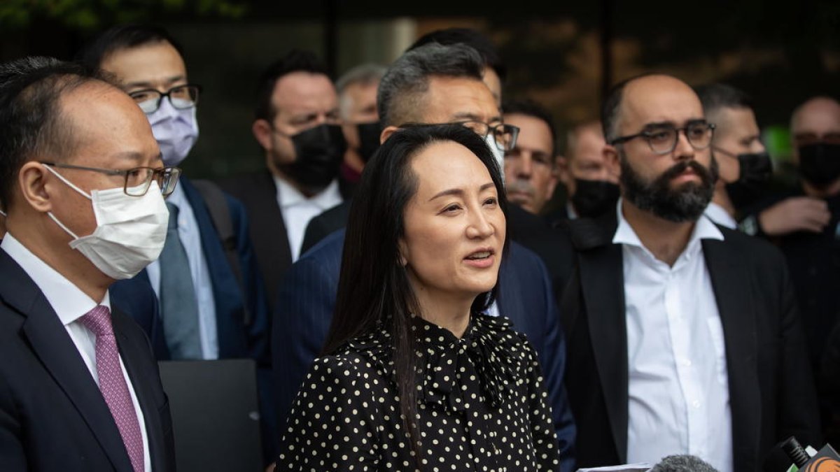 La heredera de Huawei, MEng Wanzhou, tras su llegada a China.