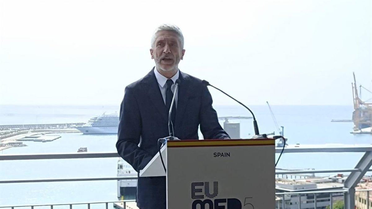 El ministro del Interior, Fernando Grande-Marlaska, ayer en Málaga.