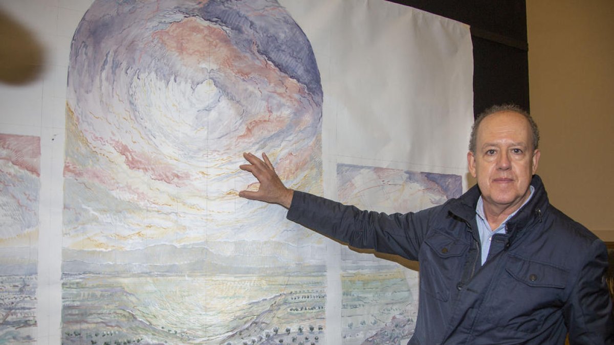Josep Minguell va presentar ahir com serà el nou mural al fresc.