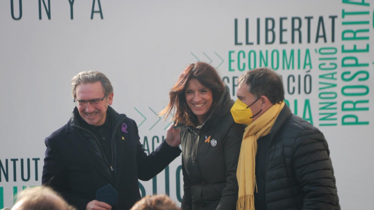 El conseller Jaume Giró, ahir en un acte de Junts a Badalona.