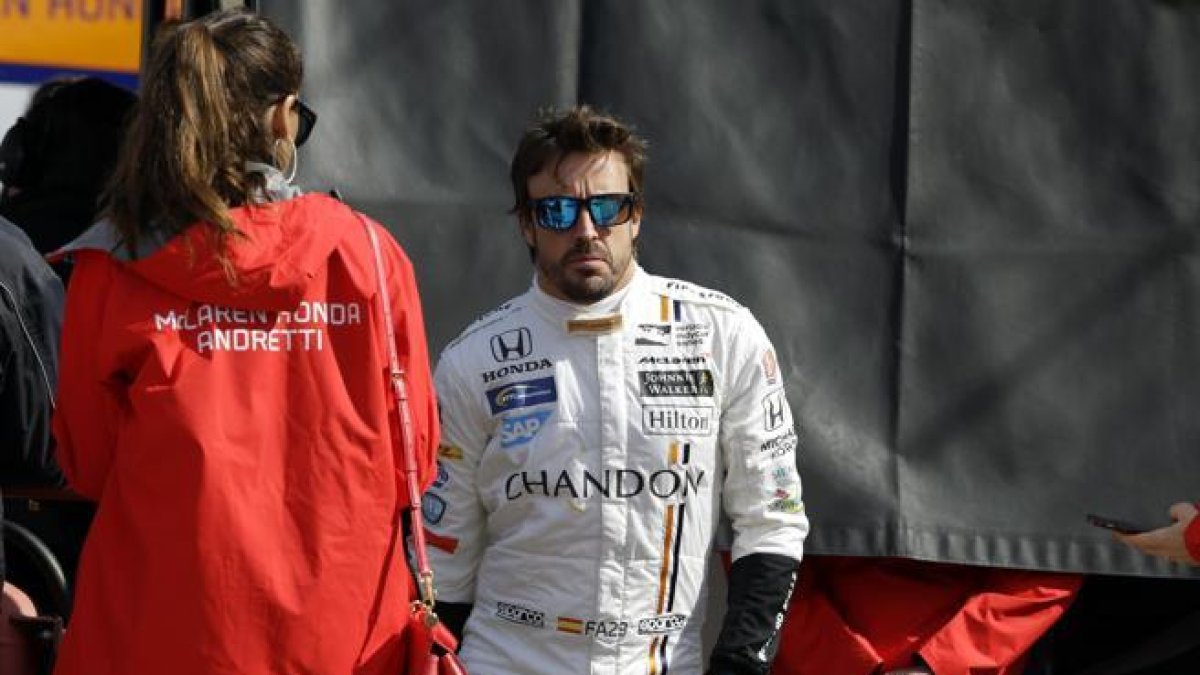 Fernando Alonso en Indianápolis.