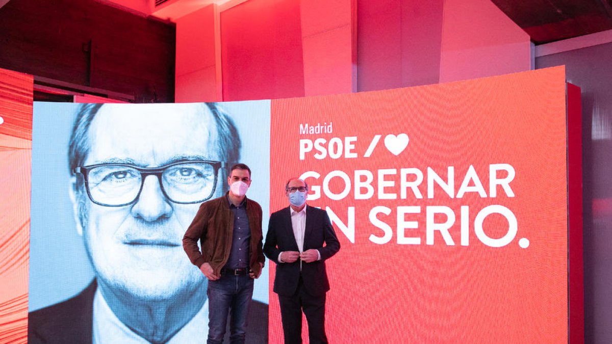 Sánchez i Gabilondo, ahir, a l’acte de presentació de la candidatura del PSOE madrileny.