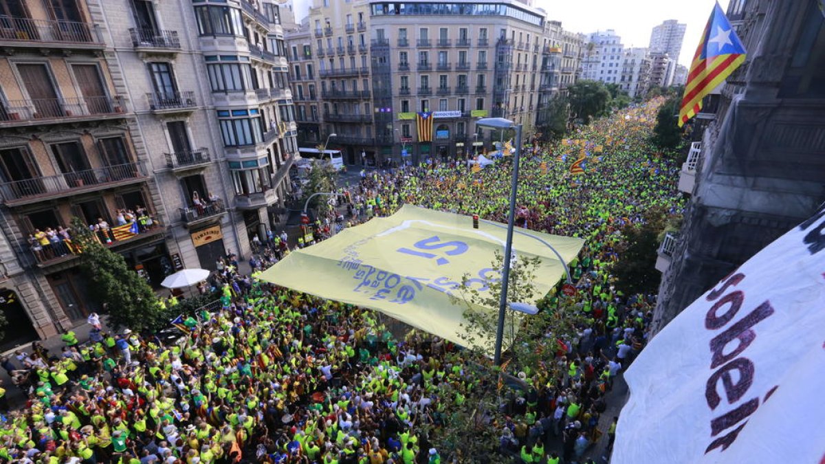 Una vista de la manifestació a Barcelona.