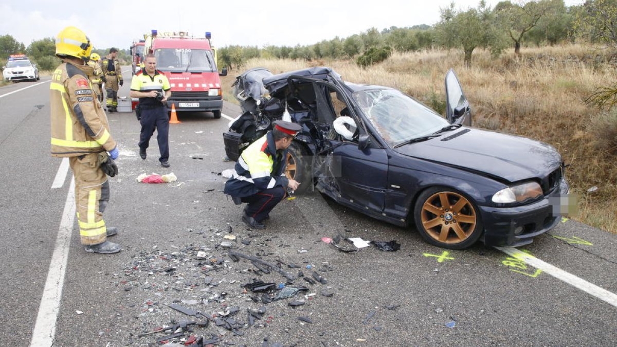 Un dels dos vehicles implicats en l'accident.