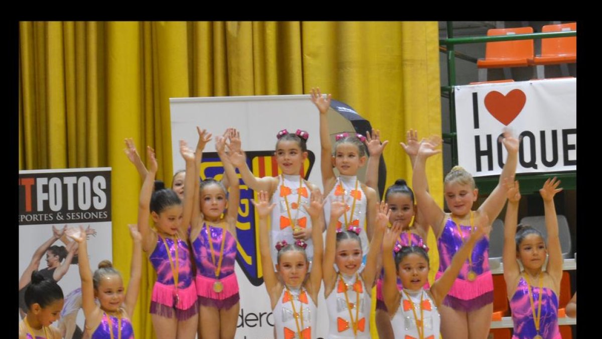 Las gimnastas prebenjamines del Patricia, campeonas de Catalunya