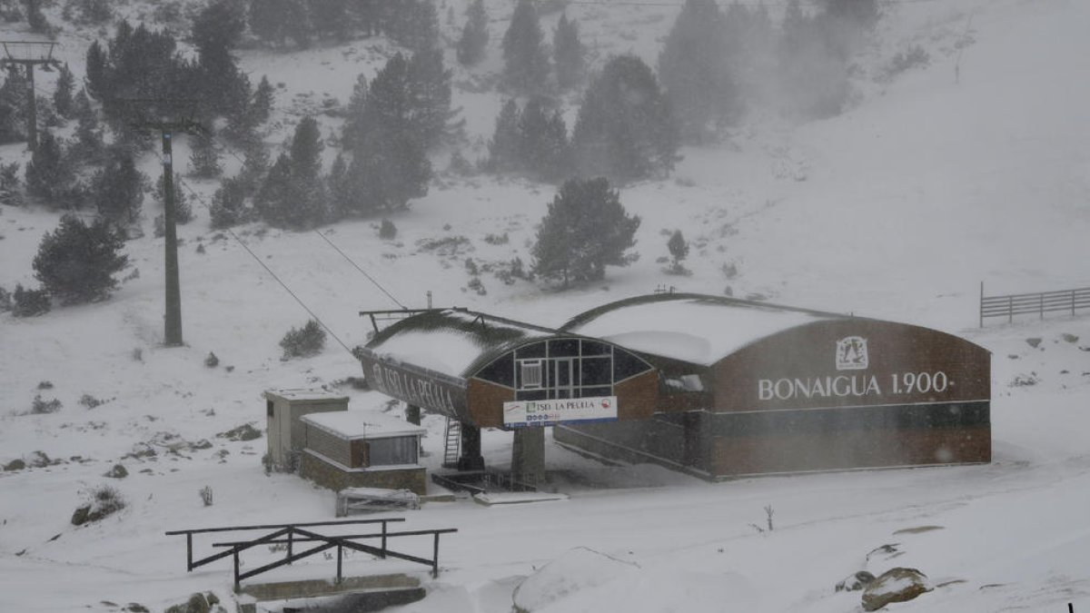 Imatge d’arxiu de vent a l’hivern al sector de Baqueira al Pallars Sobirà.