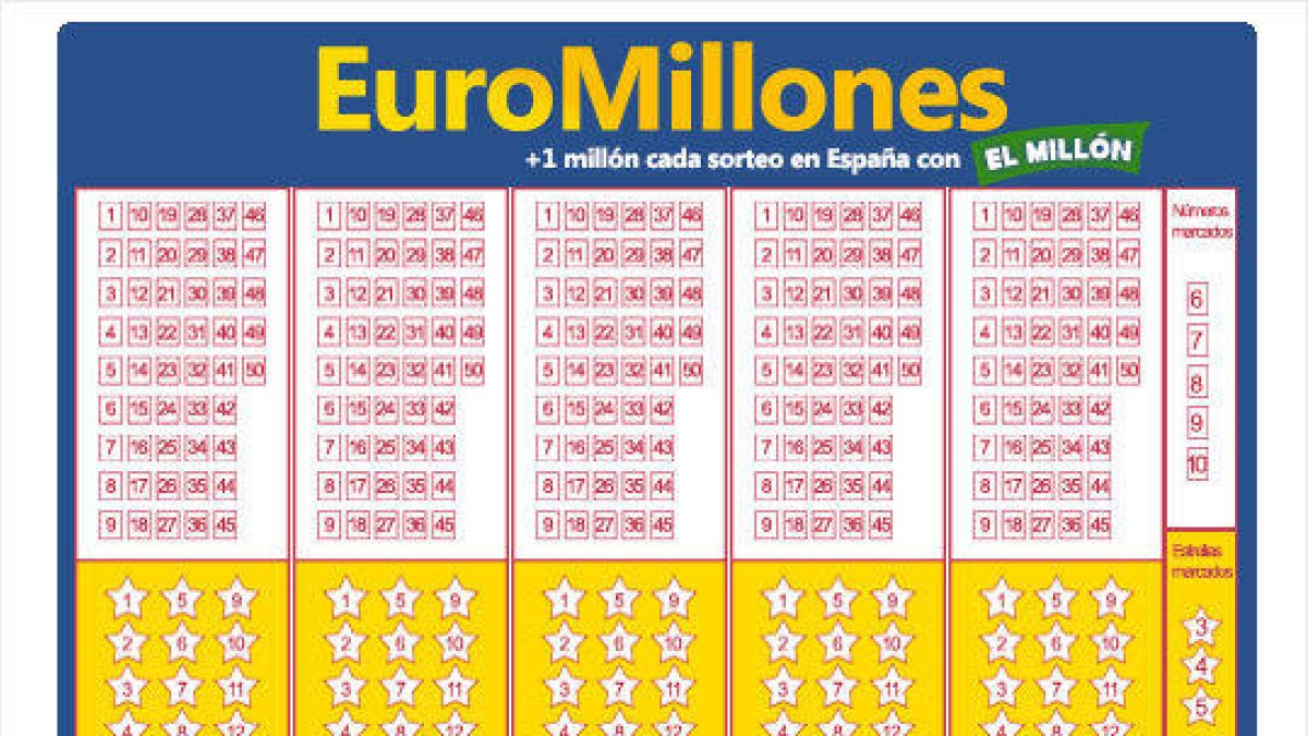 Un boleto de Euromillones.