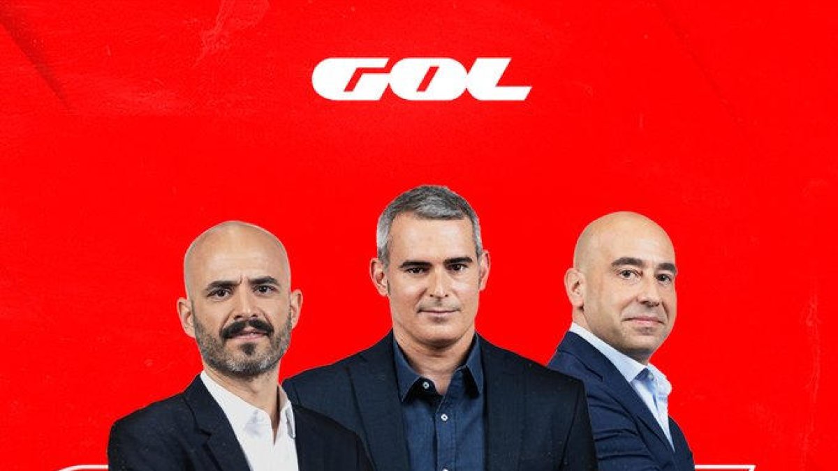 Cartel de Gol con Jordi Domínguez, Aitor Lagunas y Ricardo Rosety.