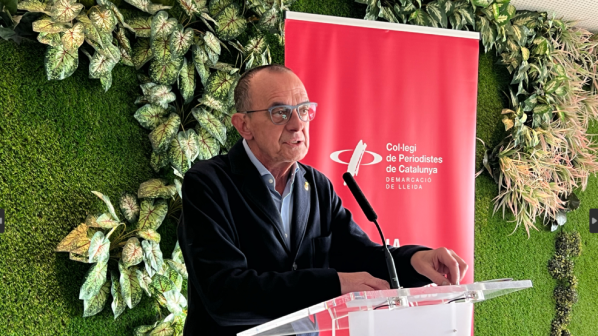 Miquel Pueyo, a la conferència anual del Col·legi de Periodistes a la demarcació de Lleida