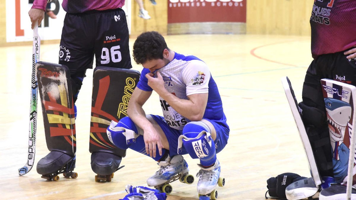 Sergi Folguera no podía contener la emoción tras la finalización del encuentro.