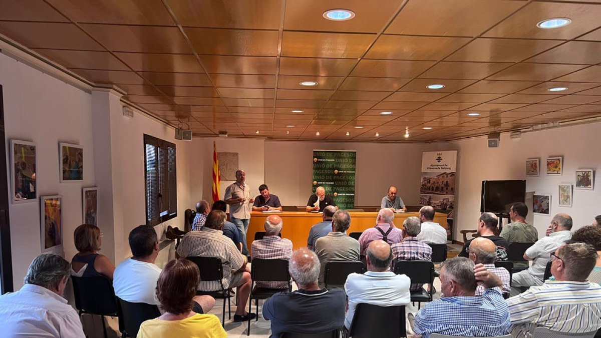 La reunión congregó a regantes del Canal d’Urgell y el Segarra-Garrigues en Vilanova de Bellpuig.