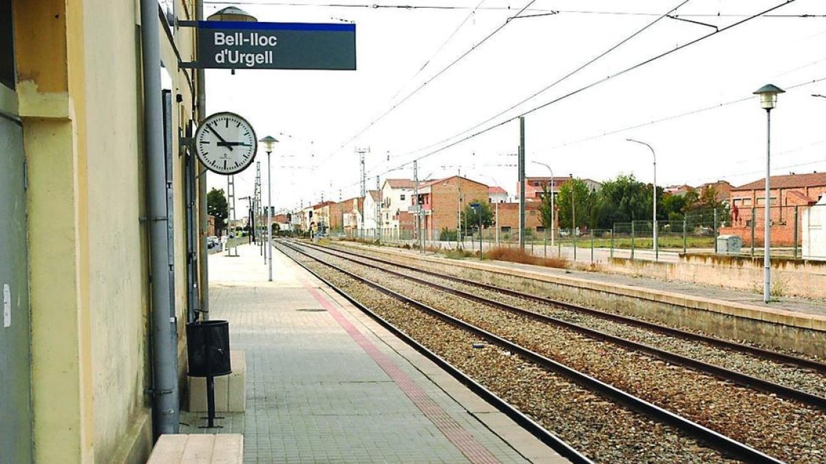 Imatge d'arxiu de l'estació de tren de Bell-lloc d'Urgell.