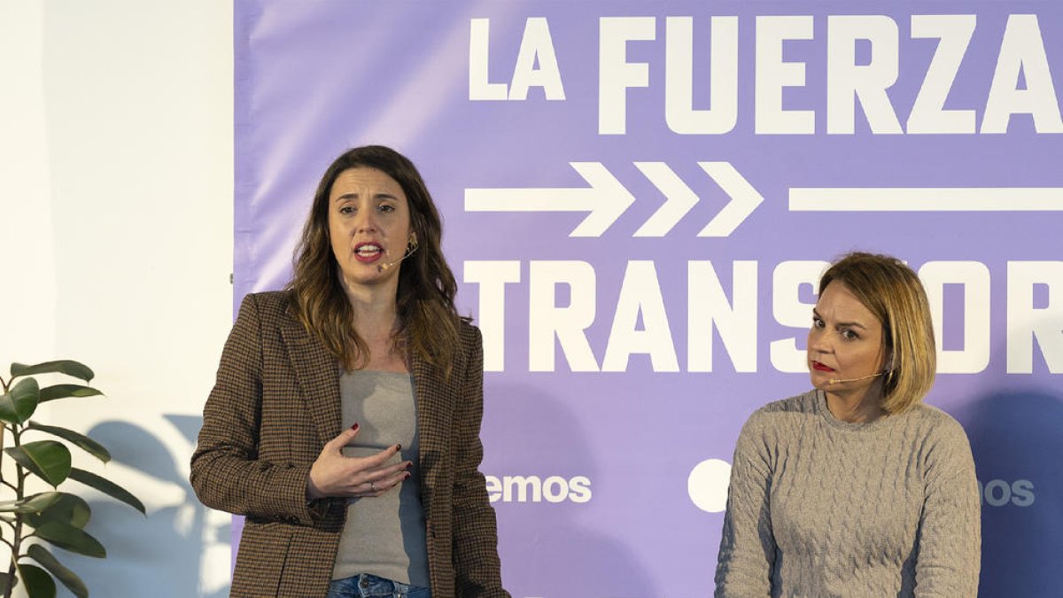 Montero, ayer en un acto de Podemos en Canarias.