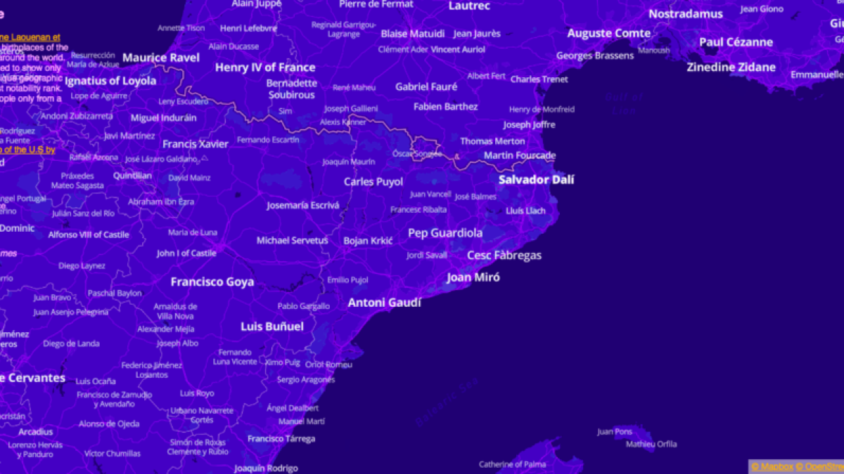 Este mapa muestra quién es la persona más conocida de tu municipio