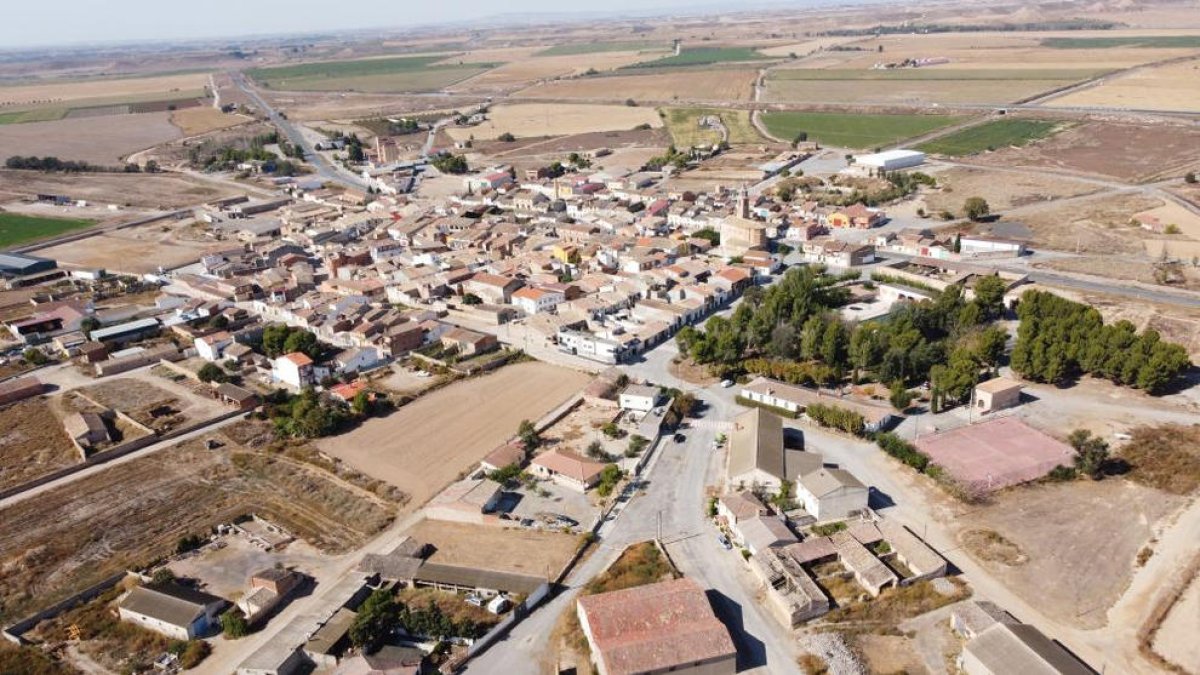 Vista aérea de Candasnos. 