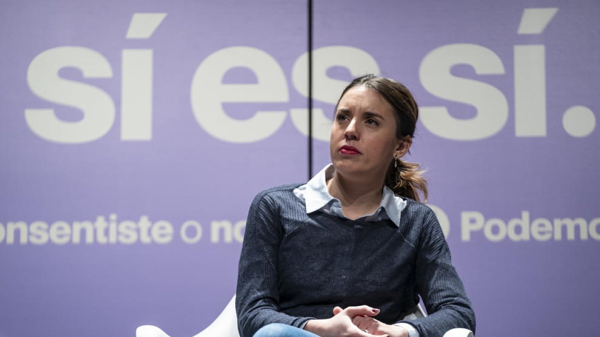 La secretària d'Acció de govern de Podemos i ministra d'Igualtat, Irene Montero.