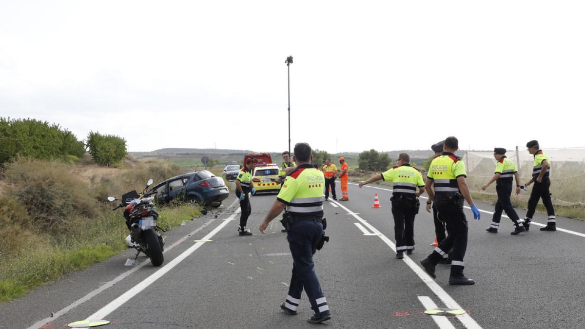 Los Mossos d’Esquadra en el lugar tras el siniestro del pasado 22 de septiembre. 