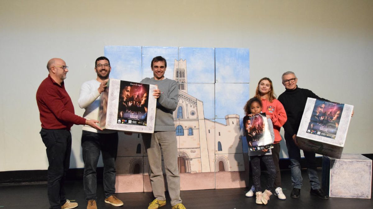 Presentación de la obra musical navideña, ayer en La Seu d’Urgell. 