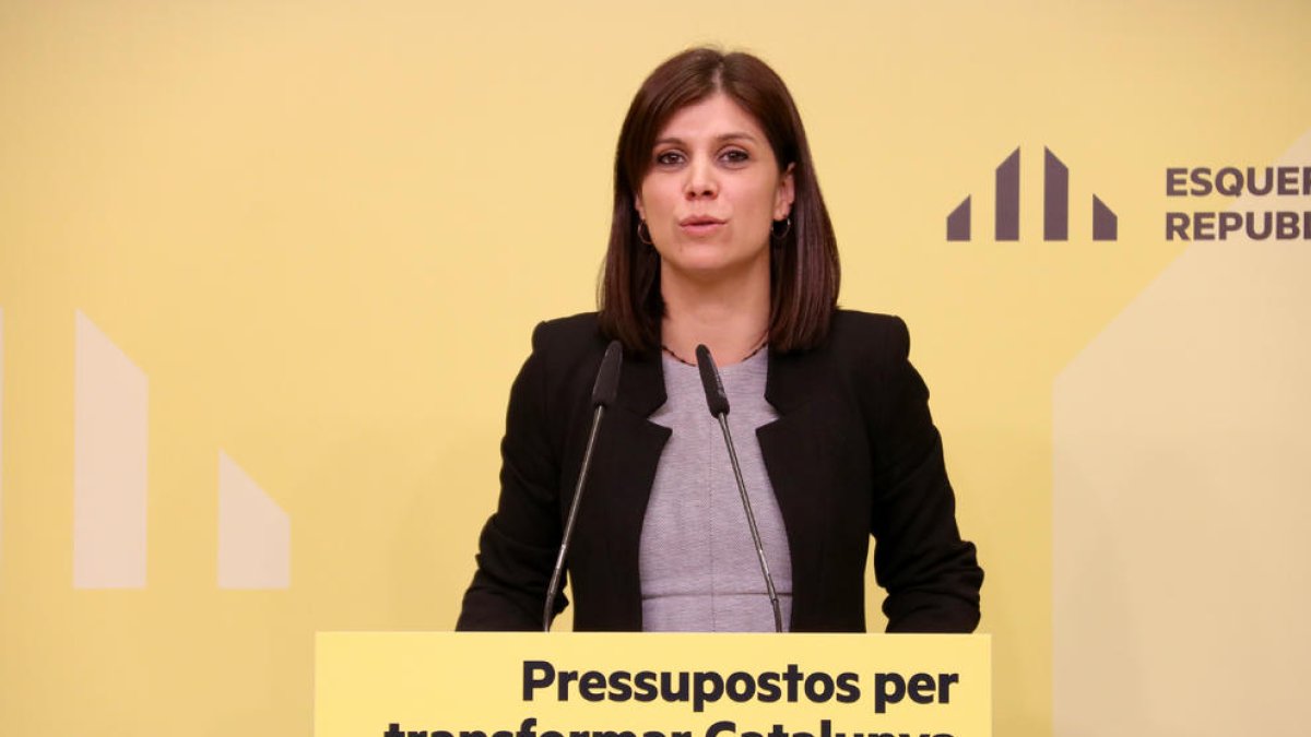 La portavoz de ERC, Marta Vilalta, ayer en rueda de prensa.