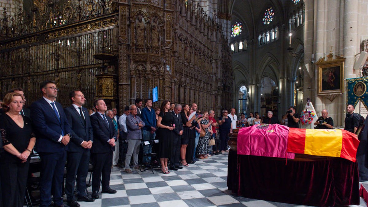 Imagen del funeral de Federico Martín Bahamontes, celebrado ayer en la catedral de Toledo.