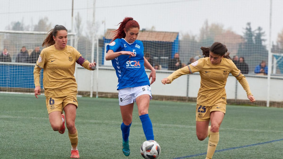 Astrid, durante el partido de este curso ante el Barça B.