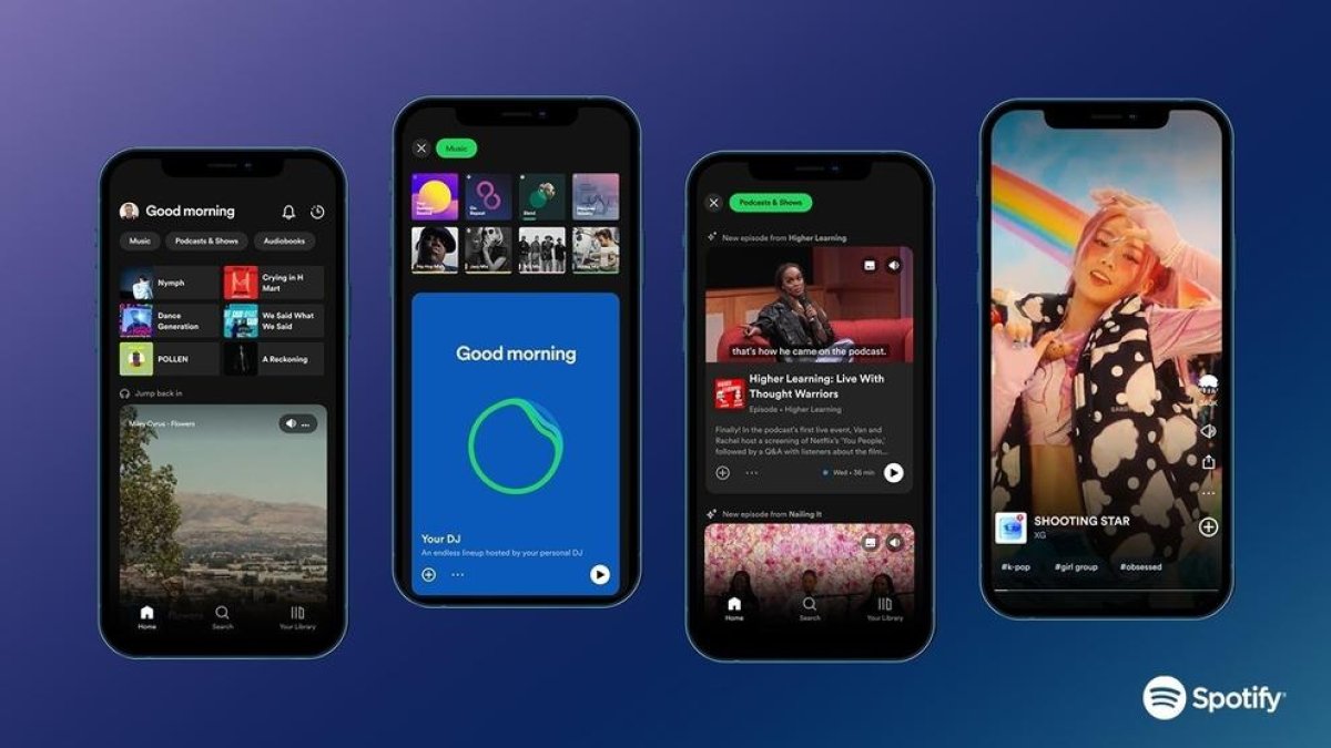 Nou disseny d'interfície d'Spotify amb noves funcions.