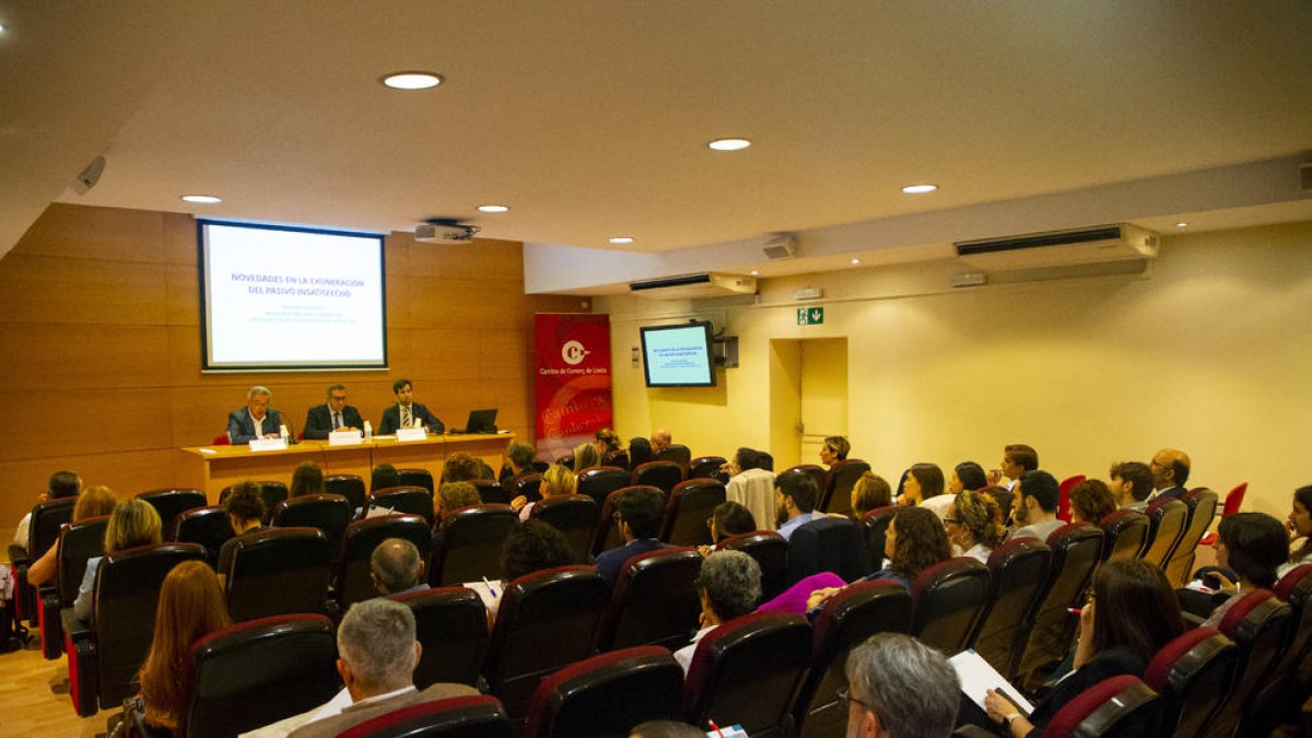 Un momento de las jornadas en la Cámara de Comercio de Lleida.