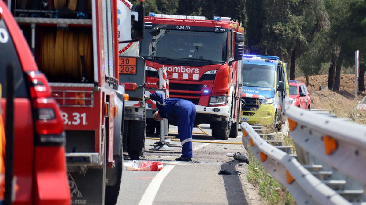 Imatge de la N-420 a Marçà (Priorat), on ha tingut lloc l'accident mortal