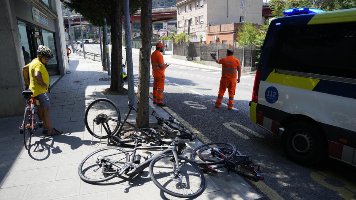 Imagen del lugar en el que ocurrió el atropello mortal de los ciclistas en Castellbisbal.