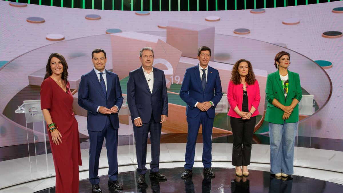 Els sis candidats a presidir la Junta d’Andalusia es van enfrontar ahir al segon debat.