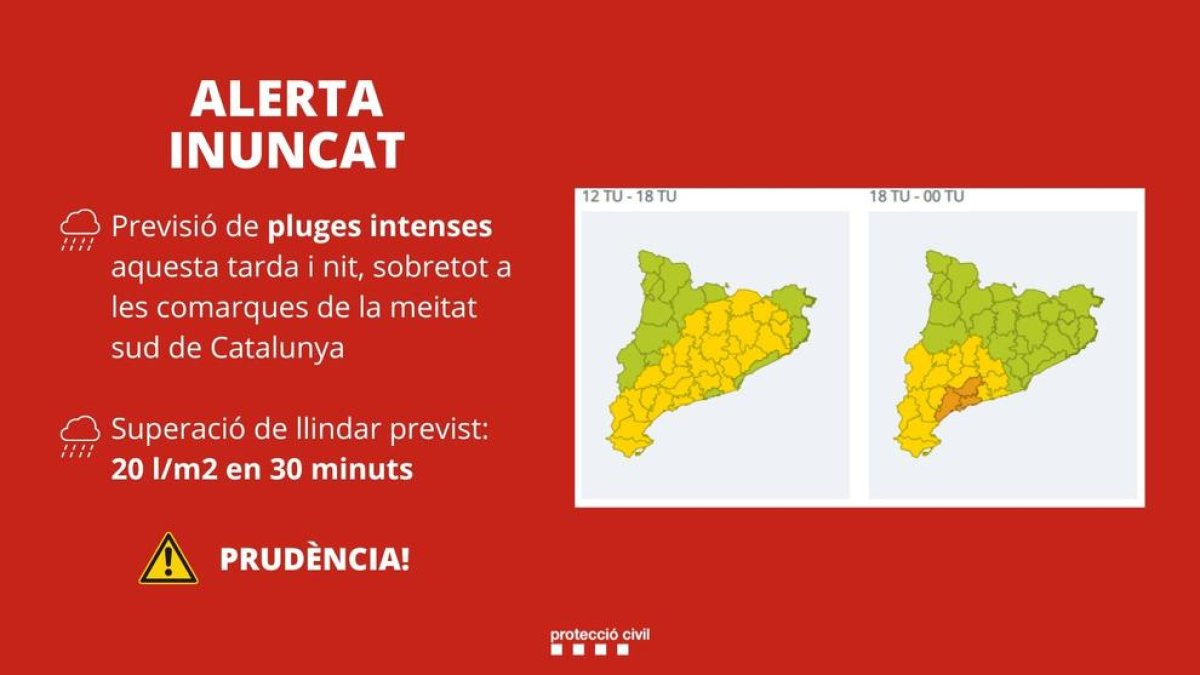 Mapa de la previsió de pluges