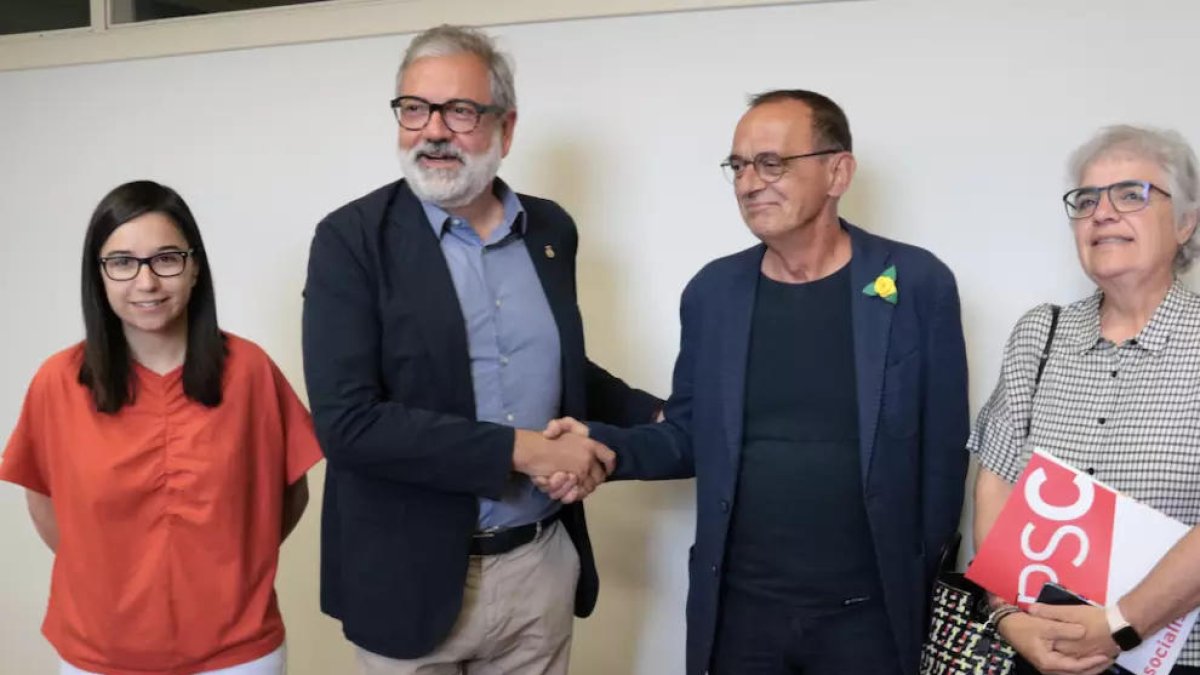 Fèlix Larrosa, líder de la oposición y Miquel Pueyo, alcalde de Lleida.