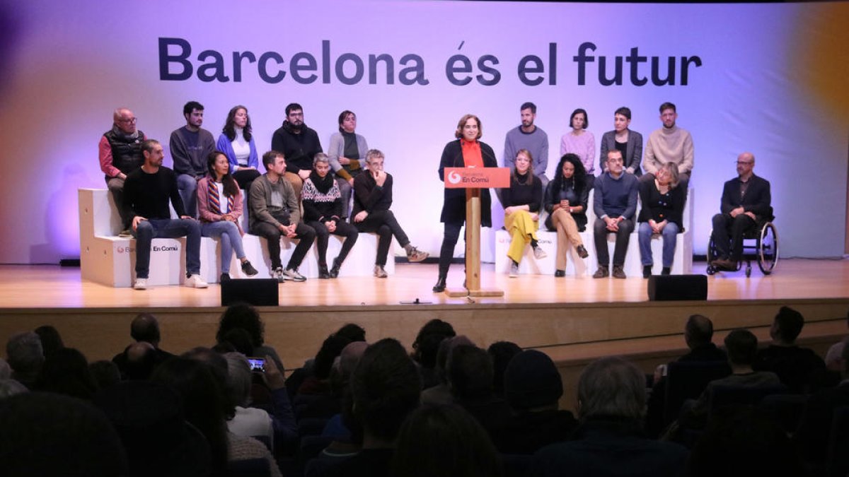 Ada Colau, durant la presentació de la llista a les eleccions municipals a Barcelona.