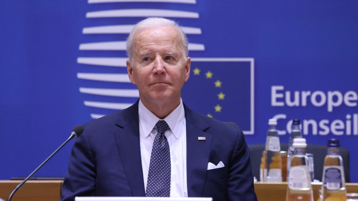 El president dels Estats Units, Joe Biden, participa en una reunió del Consell Europeu