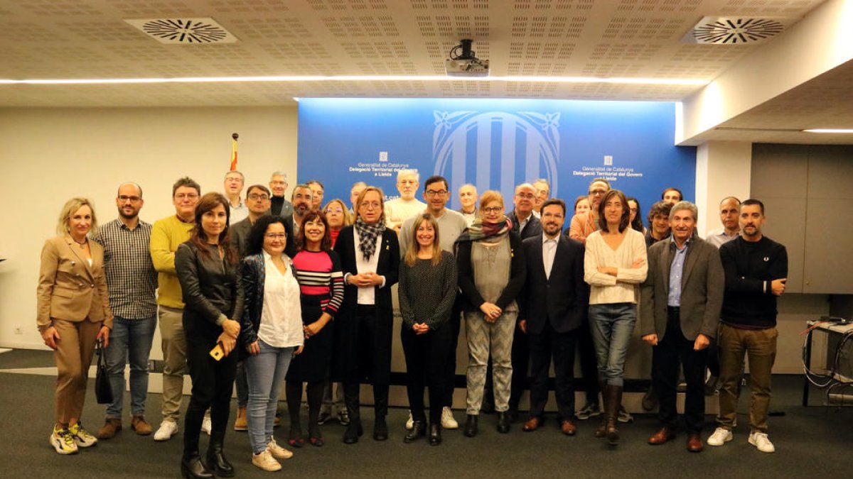 Representants de la Generalitat i mitjans lleidatans, a la recepció anual de la delegació de Lleida.